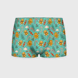 Мужские трусы Новогодний паттерн печенье с конфетами