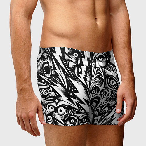 Мужские трусы Lightnings and faces - ai art fantasy / 3D-принт – фото 3