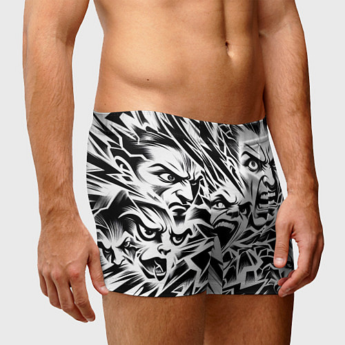 Мужские трусы Свирепые лица и молнии - нейроарт / 3D-принт – фото 3
