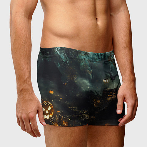 Мужские трусы Ночь тыкв и теней / 3D-принт – фото 3