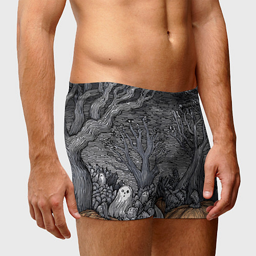 Мужские трусы Осенние шалости духов / 3D-принт – фото 3