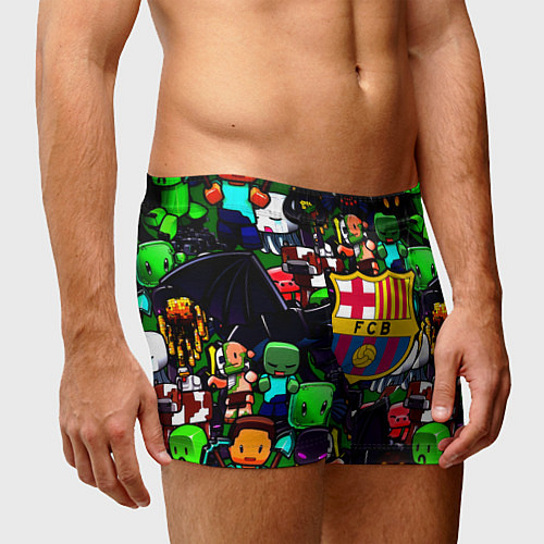 Мужские трусы Minecraft x barcelona fc / 3D-принт – фото 3