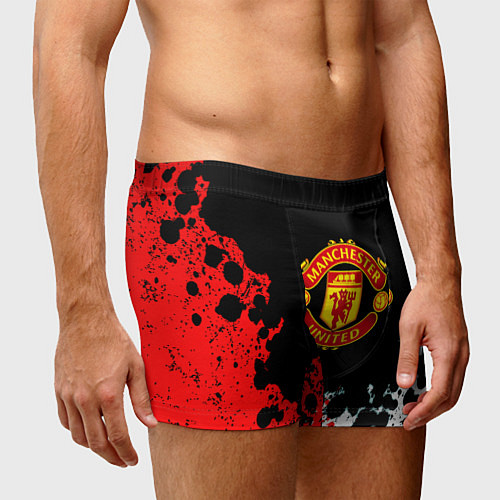Мужские трусы Манчестер Юнайтед краски абстрактные / 3D-принт – фото 3