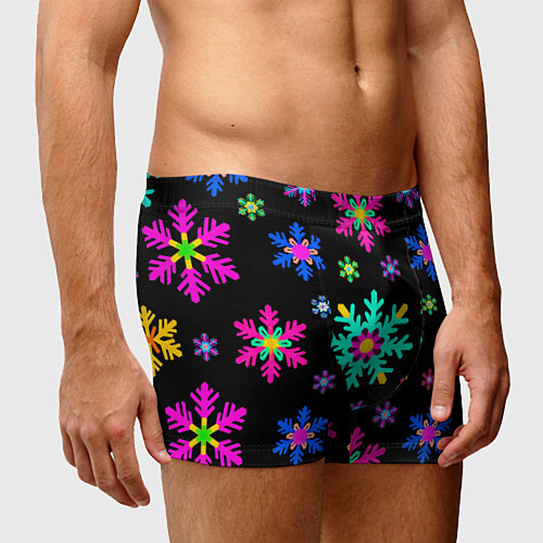 Мужские трусы Снежинки ретро / 3D-принт – фото 3