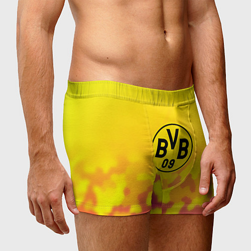 Мужские трусы Borussia камуфляж желтый текстура / 3D-принт – фото 3
