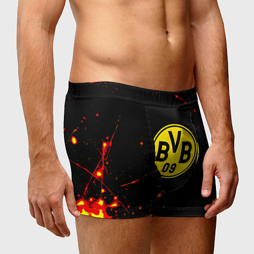 Мужские трусы Боруссиа огненные краски текстура / 3D-принт – фото 3