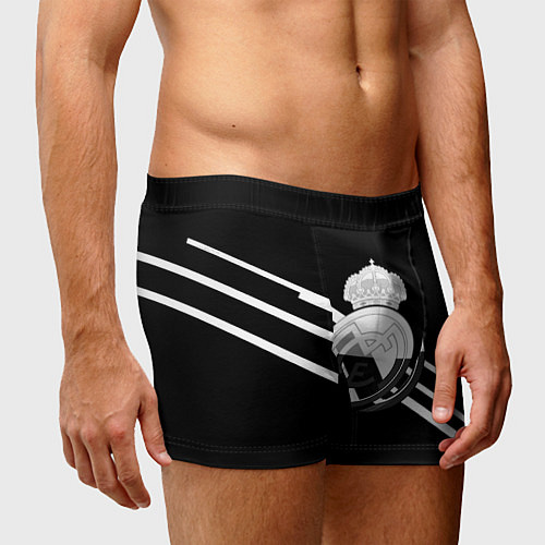 Мужские трусы Реал Мадрид полосы текстура линии / 3D-принт – фото 3