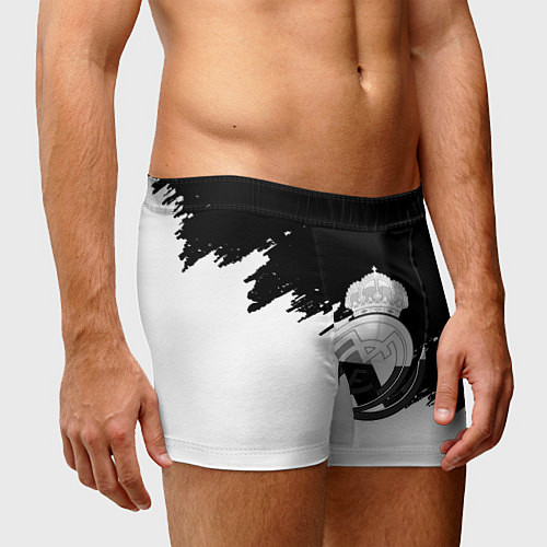Мужские трусы Реал Мадрид краски белые штрихи / 3D-принт – фото 3