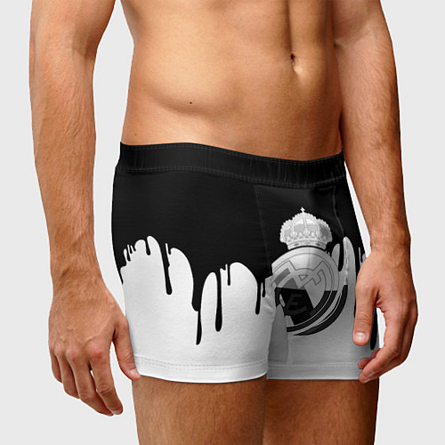 Мужские трусы Реал Мадрид жидкие краски текстура / 3D-принт – фото 3