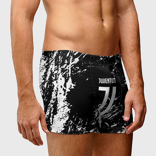 Мужские трусы Juventus белые штрихи красок / 3D-принт – фото 3