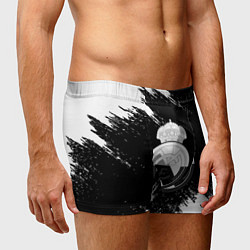 Трусы-боксеры мужские Реал Мадрид черно белые краски, цвет: 3D-принт — фото 2