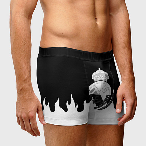 Мужские трусы Реал Мадрид огонь белый / 3D-принт – фото 3