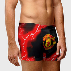 Трусы-боксеры мужские Манчестер Юнайтед шторм молнии, цвет: 3D-принт — фото 2