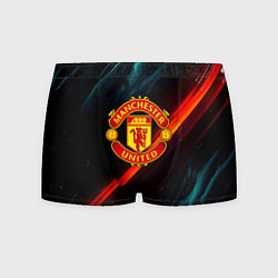 Трусы-боксеры мужские Манчестер Юнайтед абстракция, цвет: 3D-принт