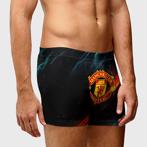 Мужские трусы Манчестер Юнайтед абстракция / 3D-принт – фото 3