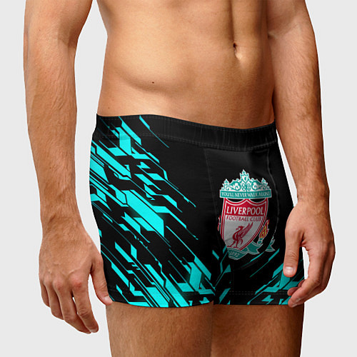 Мужские трусы Ливерпуль неон геометрия / 3D-принт – фото 3