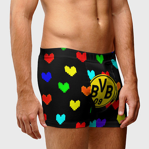 Мужские трусы Borussia сердца паттерн / 3D-принт – фото 3