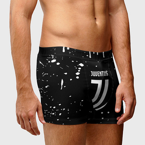 Мужские трусы Ювентус белые брызги красок / 3D-принт – фото 3