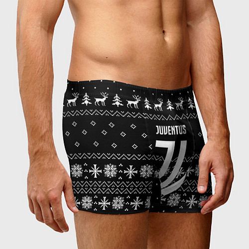 Мужские трусы Ювентус новый год текстура / 3D-принт – фото 3
