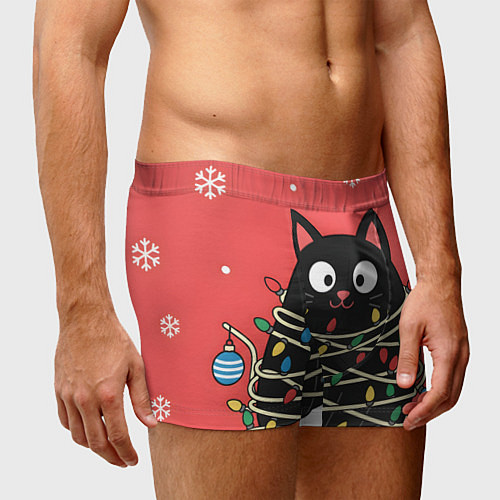 Мужские трусы Котик в гирлянде / 3D-принт – фото 3