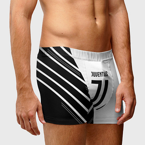 Мужские трусы Ювентус полосы геометрия текстура / 3D-принт – фото 3