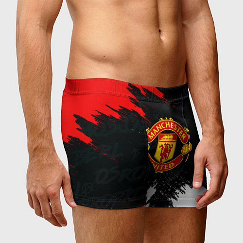 Мужские трусы Манчестер Юнайтед текстура / 3D-принт – фото 3