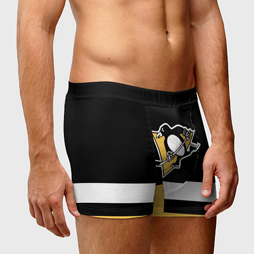 Мужские трусы Pittsburgh Penguins: Black / 3D-принт – фото 3