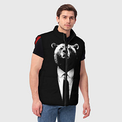 Мужской жилет Медведь бизнесмен, цвет: 3D-красный — фото 2