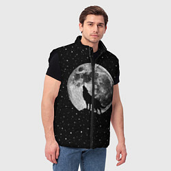 Мужской жилет Лунный волк, цвет: 3D-черный — фото 2