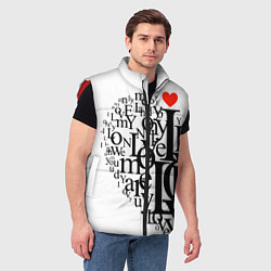 Мужской жилет Love - текстовое сердце, цвет: 3D-красный — фото 2