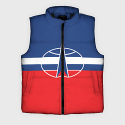 Мужской жилет Флаг космический войск РФ, цвет: 3D-черный