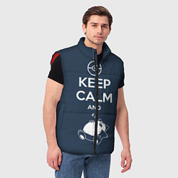 Мужской жилет Keep Calm & Squirtle, цвет: 3D-красный — фото 2