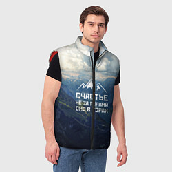 Мужской жилет Счастье в горах, цвет: 3D-красный — фото 2