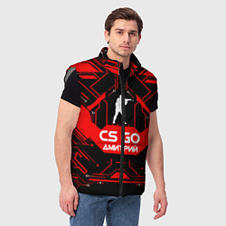 Мужской жилет CS:GO - Дмитрий, цвет: 3D-светло-серый — фото 2