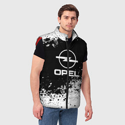 Мужской жилет Opel: Black Spray, цвет: 3D-красный — фото 2