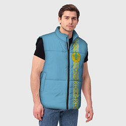 Мужской жилет I Love Kazakhstan, цвет: 3D-черный — фото 2