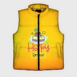 Мужской жилет Happy Birthday, цвет: 3D-светло-серый