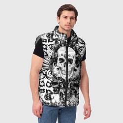 Мужской жилет Grunge Skull, цвет: 3D-светло-серый — фото 2