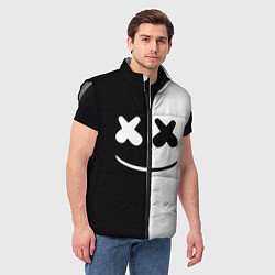 Мужской жилет Marshmello: Black & White, цвет: 3D-светло-серый — фото 2