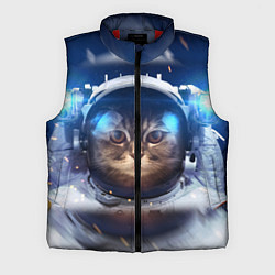 Мужской жилет Кот-космонавт, цвет: 3D-красный