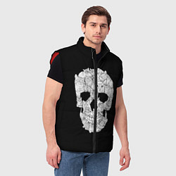 Мужской жилет Sketchy Cat Skull, цвет: 3D-красный — фото 2