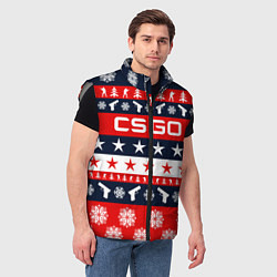 Мужской жилет CS:GO New Year, цвет: 3D-светло-серый — фото 2