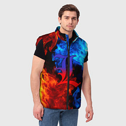 Мужской жилет L letter fire, цвет: 3D-красный — фото 2