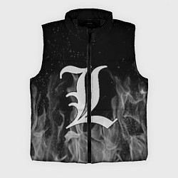 Мужской жилет L letter flame gray