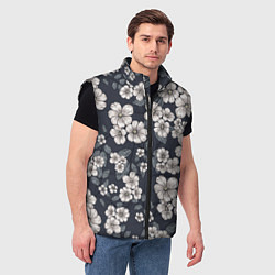 Мужской жилет Цветочный букет, цвет: 3D-черный — фото 2