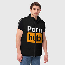 Мужской жилет PORNHUB, цвет: 3D-светло-серый — фото 2