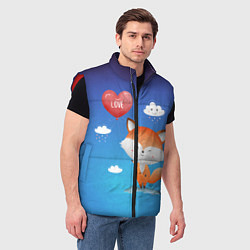 Мужской жилет Милый лисенок, цвет: 3D-красный — фото 2