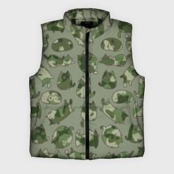 Мужской жилет Камуфляж с котиками хаки