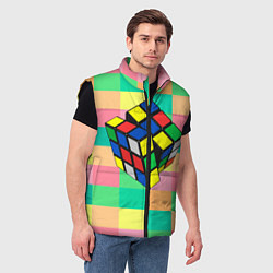 Мужской жилет Кубик Рубика, цвет: 3D-черный — фото 2
