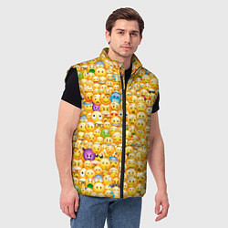 Мужской жилет Смайлики Emoji, цвет: 3D-черный — фото 2